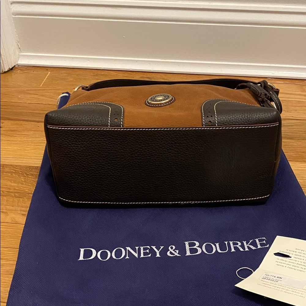 Dooney & Bourke Tan and Black Nubuck Shoulder Bag - Picture 3 of 14